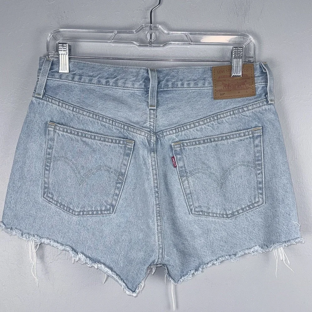 Levi's 501 Original High Rise Denim Shorts W29 Button Fly Distressed